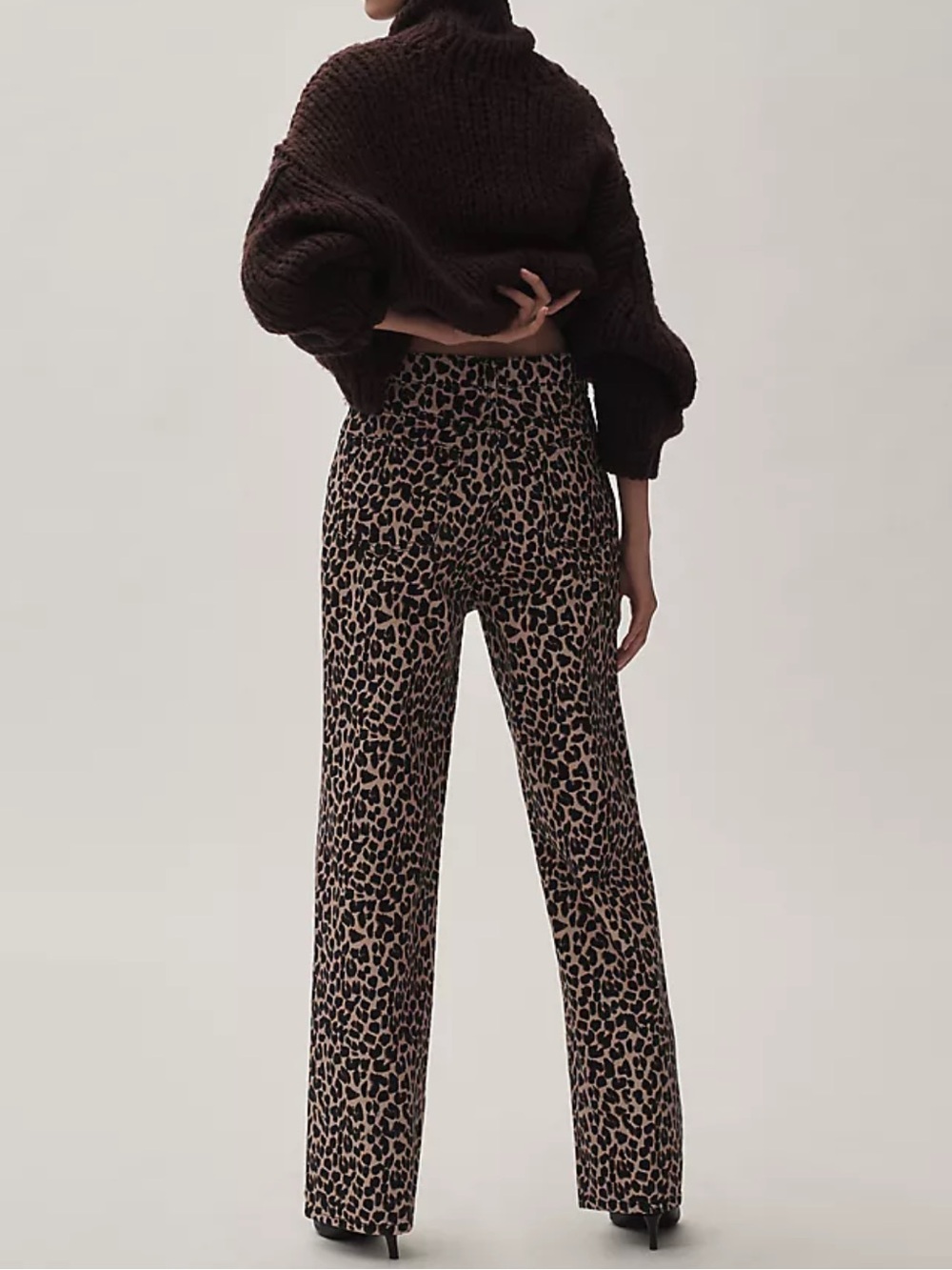 Anthropologie Reformation Cary High-Rise Straight-Leg Leopard Jeans Women’s 23 - Picture 5 of 9